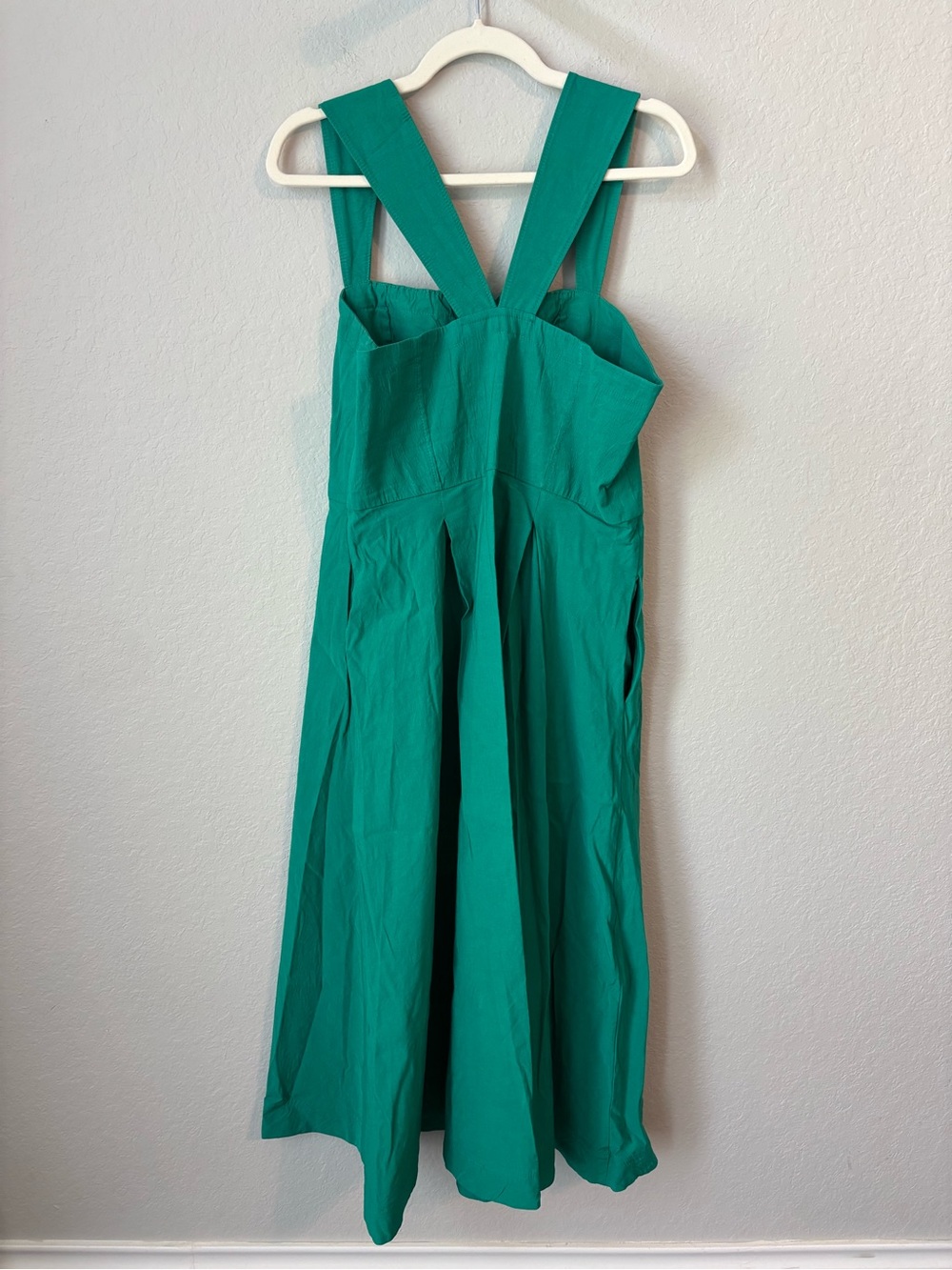 Anthropologie Maeve Square-Neck Buttondown Midi Dress Green Size 14 - Picture 6 of 8
